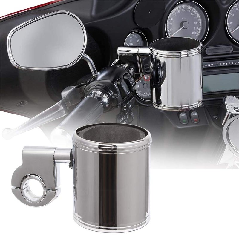 H RUO Motorcycle Adjustable Cup Holder for Harley ATV Motorcycle 7/8" 1" 1 1/4" Handlebar - Image 1